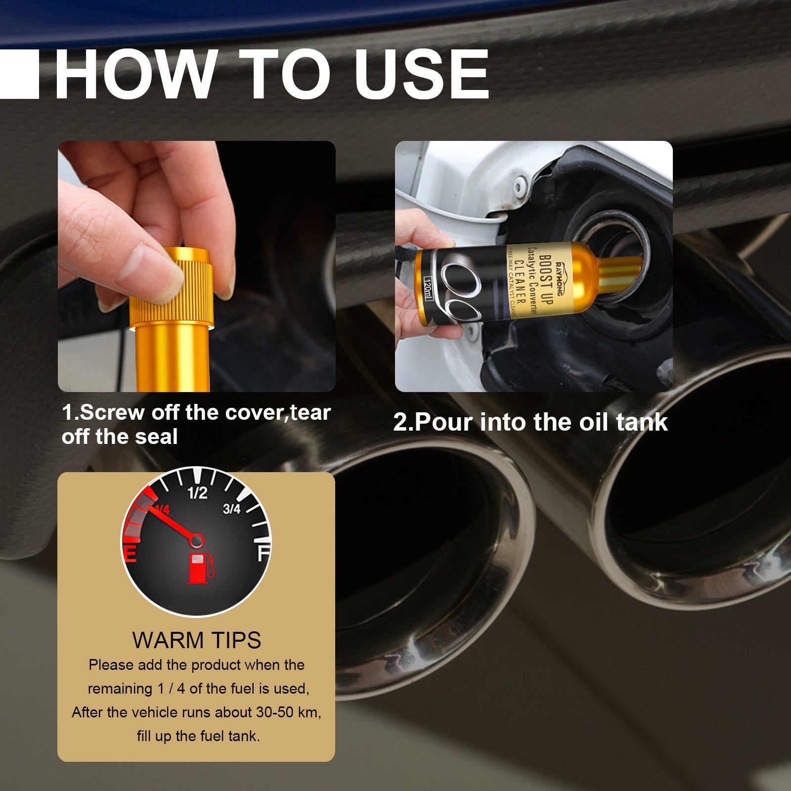 Rayhong Ternary Catalytic Cleaner, Car Cleaning Agent Free Exhaust Catalytic Removal Of Carbon Deposits Inside The Engine